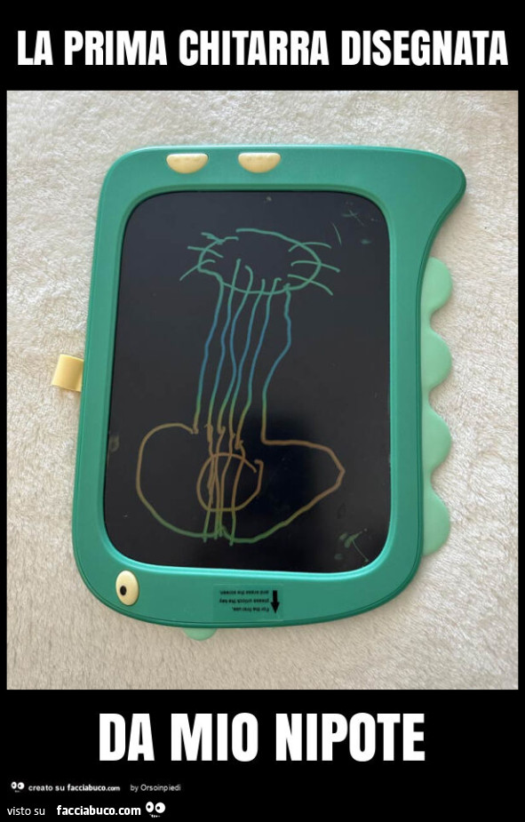 La prima chitarra disegnata da mio nipote
