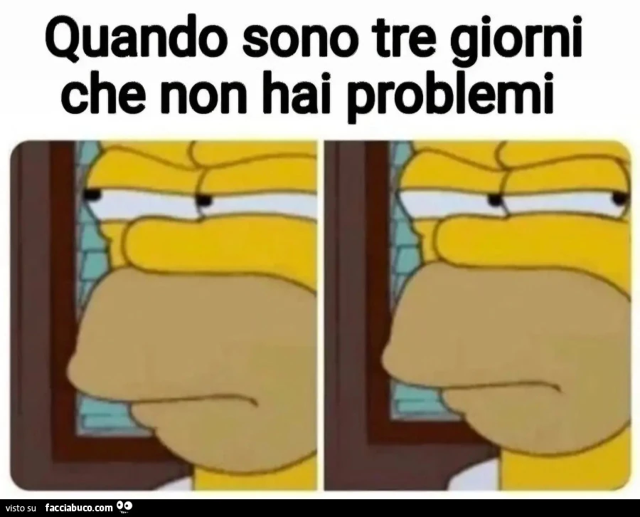 Quando sono tre giorni che non hai problemi simpson homer