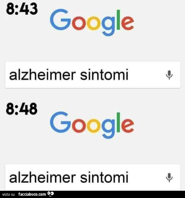 Google alzheimer sintomi