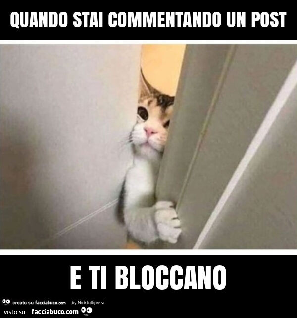 Quando stai commentando un post e ti bloccano