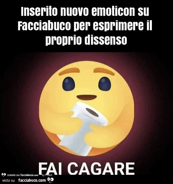 Inserito nuovo emoticon su facciabuco per esprimere il proprio dissenso