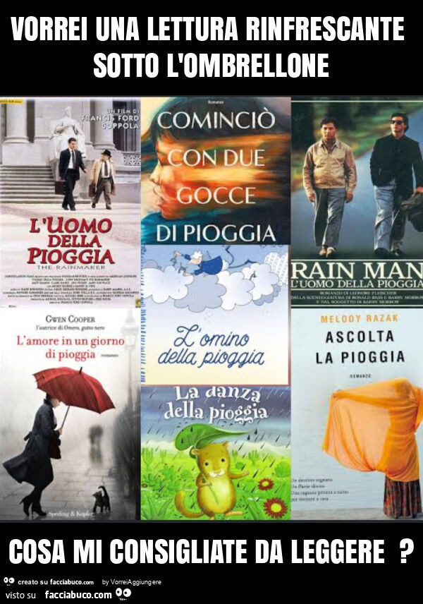 Vorrei una lettura rinfrescante sotto l'ombrellone cosa mi consigliate da leggere?