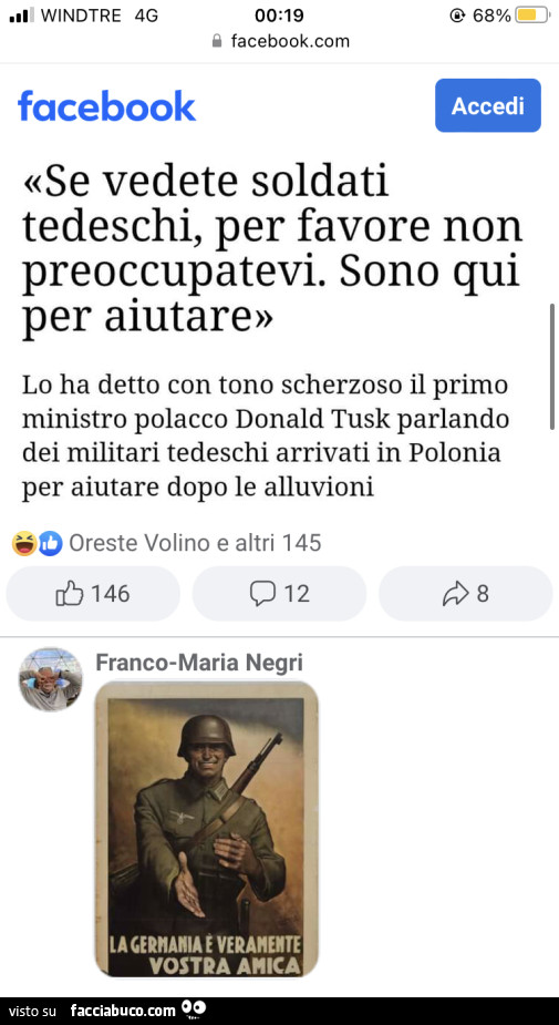 Se vedete soldati tedeschi, per favore non preoccupatevi. Sono qui per aiutare