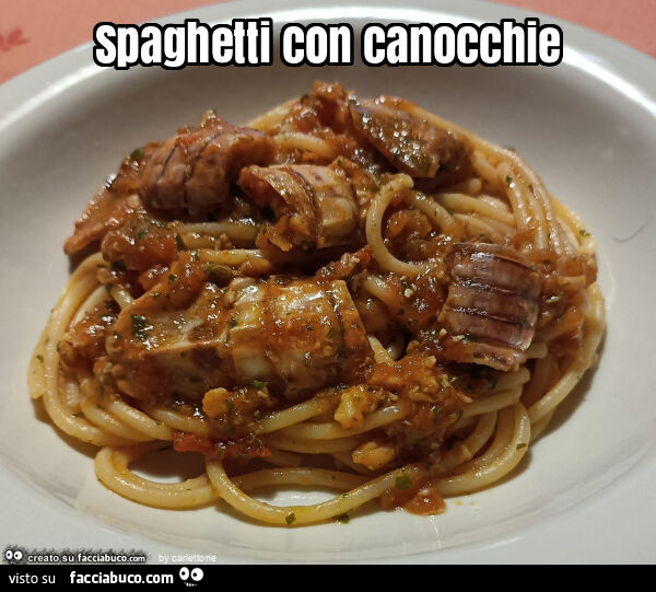 Spaghetti con canocchie