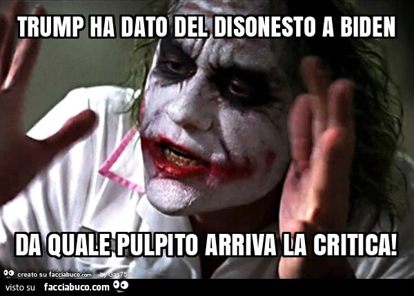 Trump ha dato del disonesto a biden da quale pulpito arriva la critica