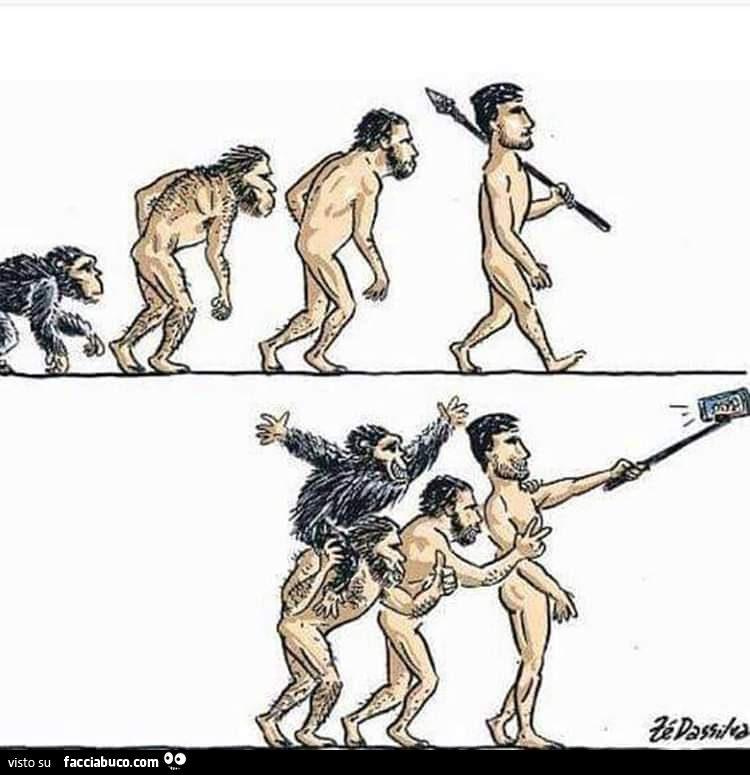 Evoluzione porta al selfie