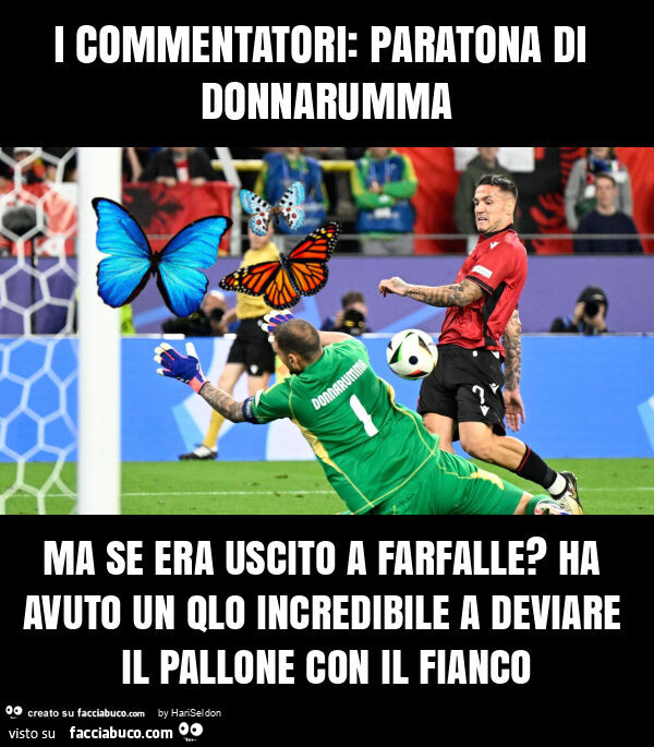 I commentatori: paratona di donnarumma ma se era uscito a farfalle? Ha avuto un qlo incredibile a deviare il pallone con il fianco