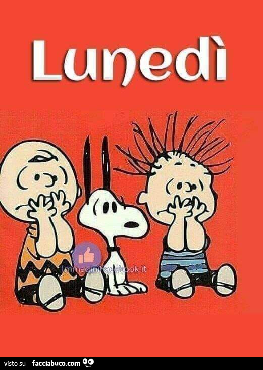 Lunedì. Charlie Brown, Snoopy e Linus spaventati