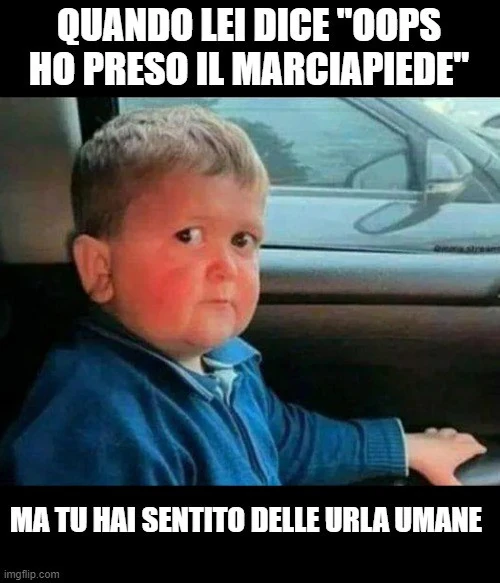 Quando lei dice "oops ho preso il marciapiede" ma tu hai sentito delle urla umane