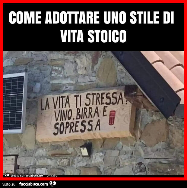 Come adottare uno stile di vita stoico la vita ti stressa vino birra e sopressa