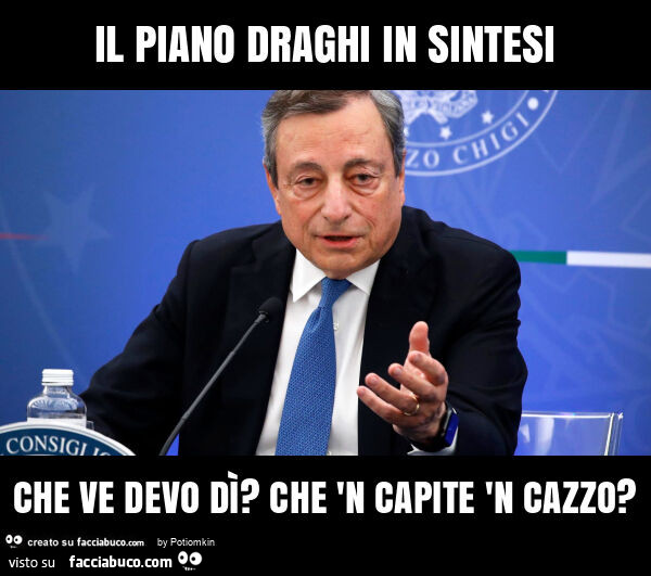 Il piano draghi in sintesi che ve devo dì? Che 'n capite 'n cazzo?