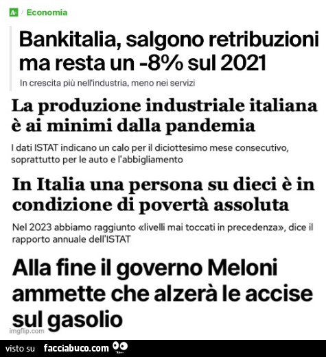 Alla fine il governo meloni ammette che alzerà le accise sul gasolio