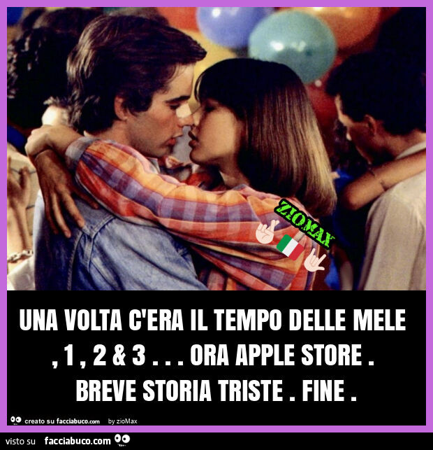 Una volta c'era il tempo delle mele, 1, 2 & 3… ora apple store. Breve storia triste. Fine