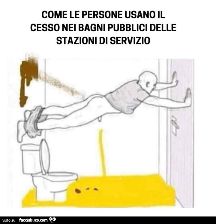 Come le persone usano il cesso nei bagni pubblici delle stazioni di servizio