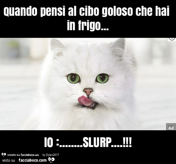 Quando pensi al cibo goloso che hai in frigo… io: … slurp