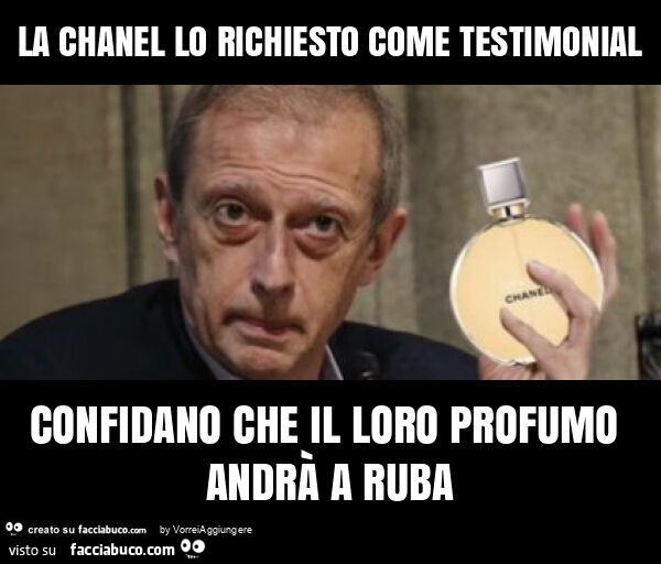 La chanel lo richiesto come testimonial confidano che il loro profumo andrà a ruba