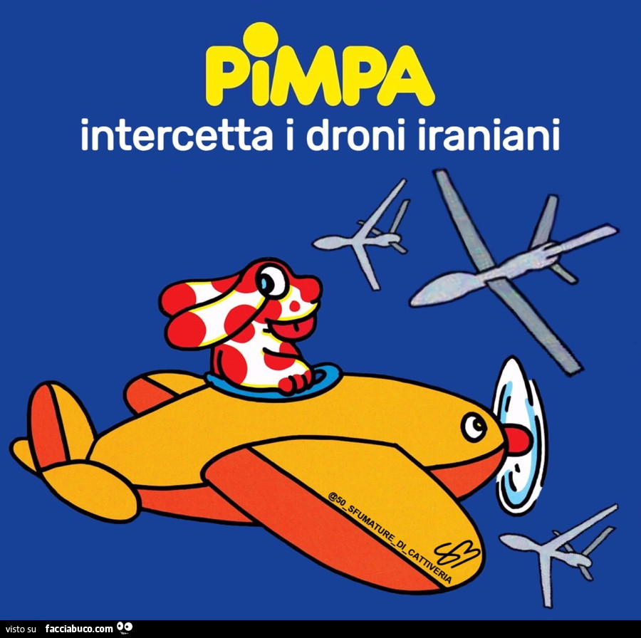 Pimpa intercetta i droni iraniani