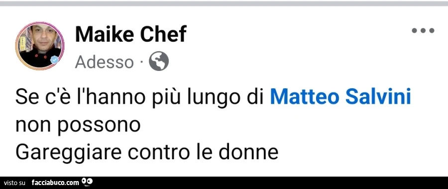 Se c'è l'hanno più lungo di matteo salvini non possono gareggiare contro le donne