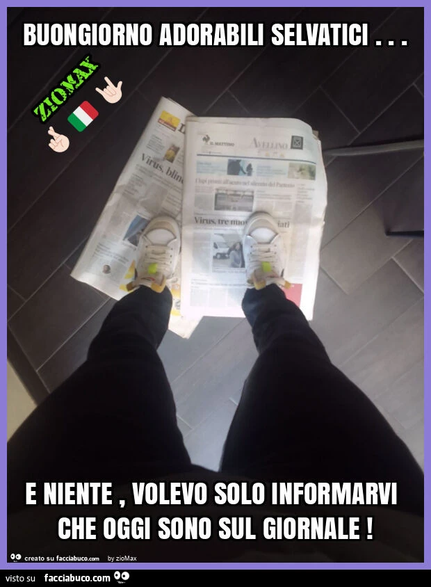 Buongiorno adorabili selvatici&hellip; e niente, volevo solo informarvi che oggi sono sul giornale