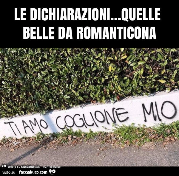 Le dichiarazioni&hellip; quelle belle da romanticona