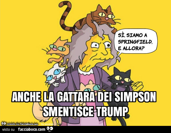 Anche la gattara dei simpson smentisce trump