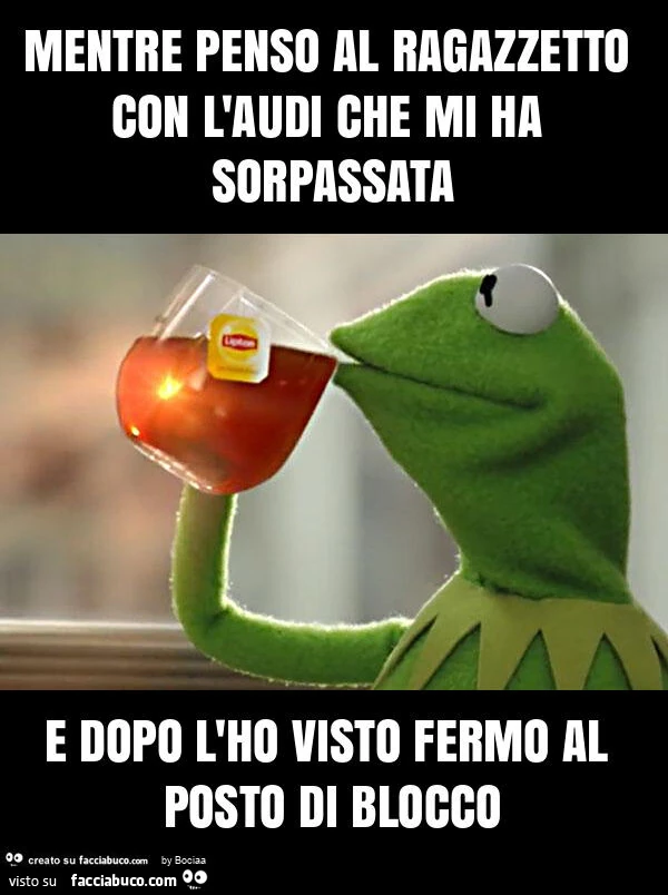 Mentre penso al ragazzetto con l'audi che mi ha sorpassata e dopo l'ho visto fermo al posto di blocco