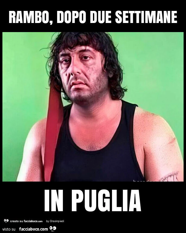 Rambo, dopo due settimane in puglia