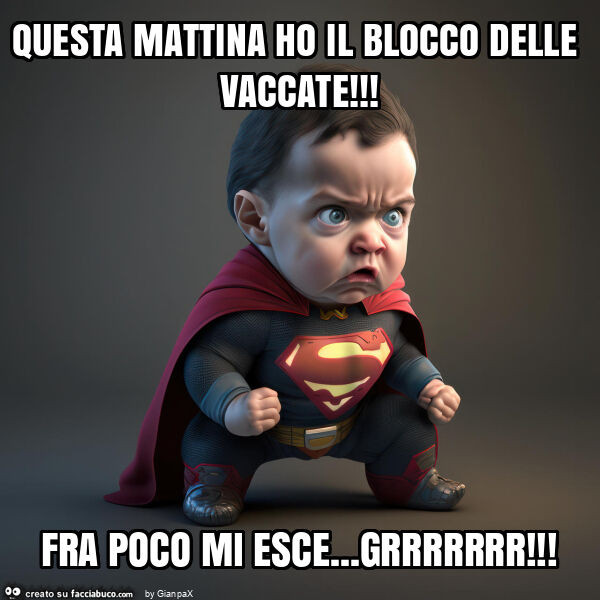 Questa mattina ho il blocco delle vaccate! Fra poco mi esce… grrrrrrr