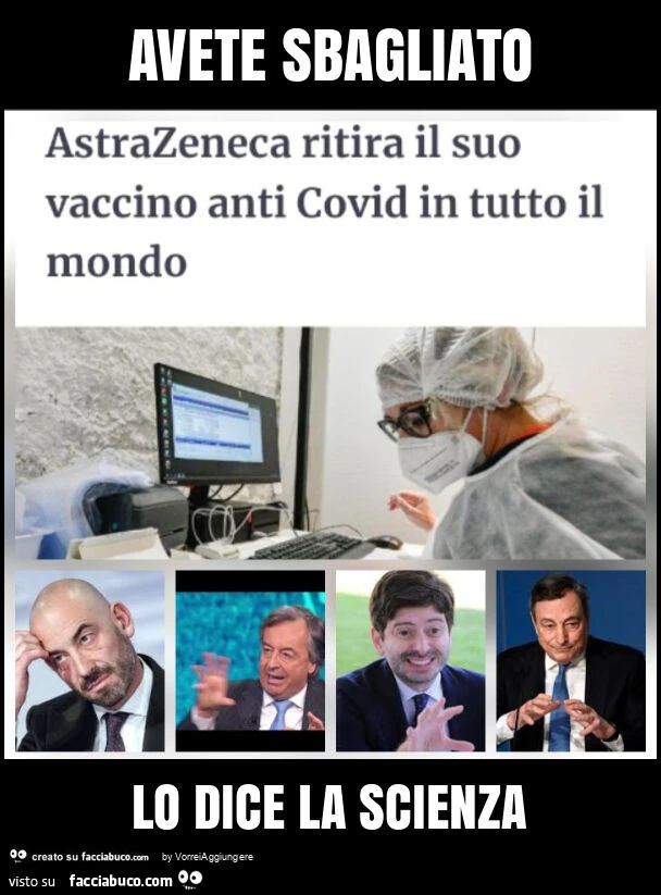 Avete sbagliato lo dice la scienza