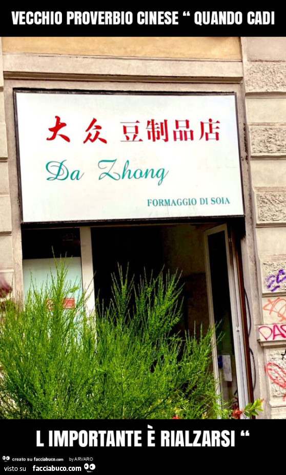 Vecchio proverbio cinese “ quando cadi l importante è rialzarsi “