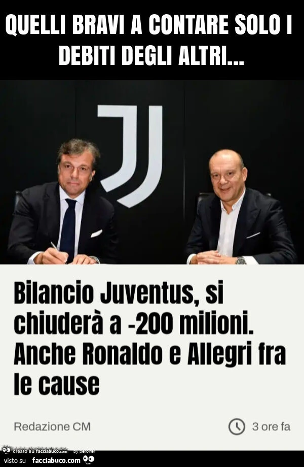 Quelli bravi a contare solo i debiti degli altri
