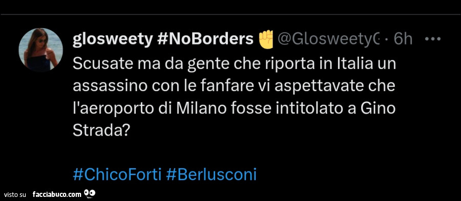 Scusate ma da gente che riporta in italia un assassino con le fanfare vi aspettavate che l'aeroporto di milano fosse intitolato a gino strada?