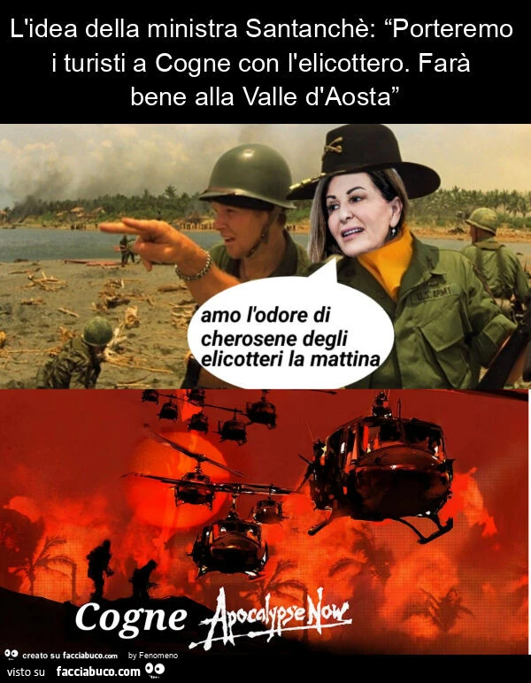 L'idea della ministra santanchè: “porteremo i turisti a cogne con l'elicottero. Farà bene alla valle d'aosta”