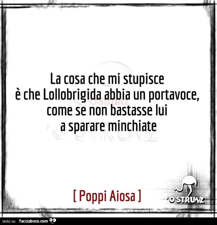 La cosa che mi stupisce è che lollobrigida abbia un portavoce, come se non bastasse lui a sparare minchiate