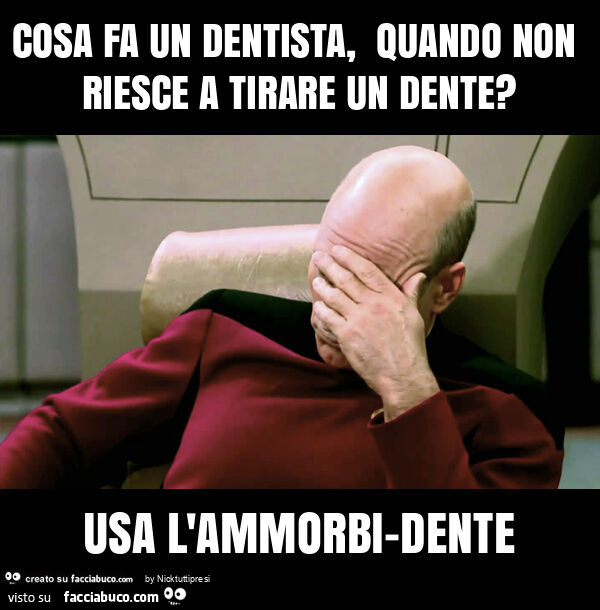 Cosa fa un dentista, quando non riesce a tirare un dente? Usa l'ammorbi-dente