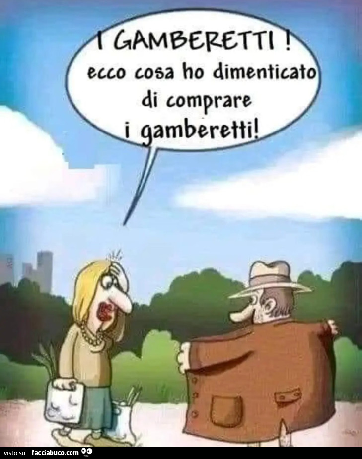 I gamberetti ecco cosa ho dimenticato di comprare i gamberetti maniaco