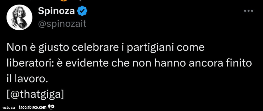 Non è giusto celebrare i partigiani come liberatori: è evidente che non hanno ancora finito il lavoro