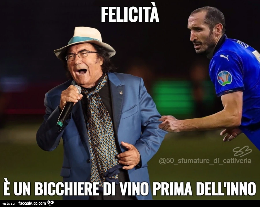 Felicitร รจ un bicchiere di vino prima dell'inno