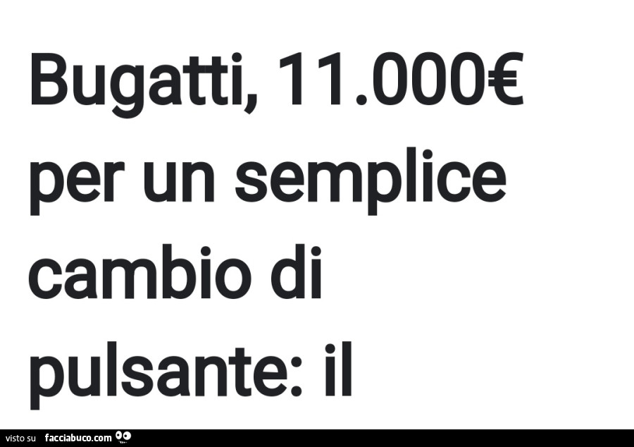 Bugatti, 11.000€ per un semplice cambio di pulsante