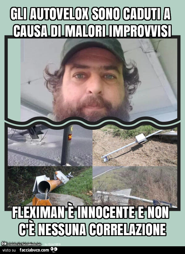 Gli autovelox sono caduti a causa di malori improvvisi fleximan è innocente e non c'è nessuna correlazione