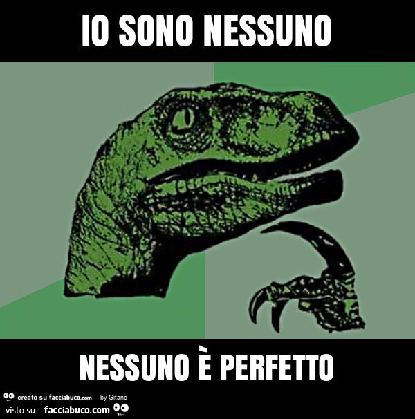 Io sono nessuno nessuno è perfetto