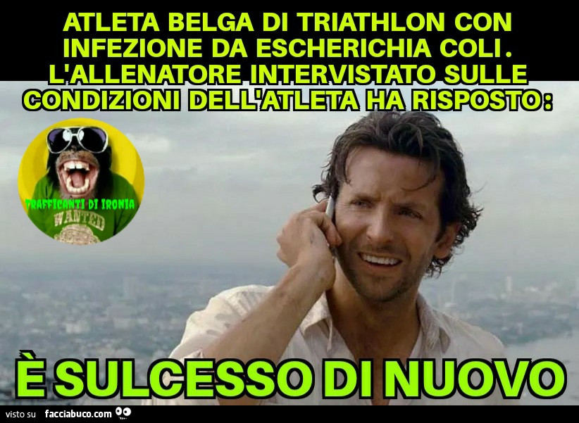 Atleta belga di triathlon con infezione da escherichia coli l'allenatore intervistato sulle condizioni dell'atleta ha risposto