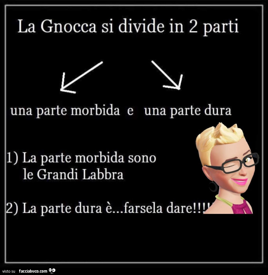 La gnocca si divide in 2 parti, una parte morbida e una parte dura