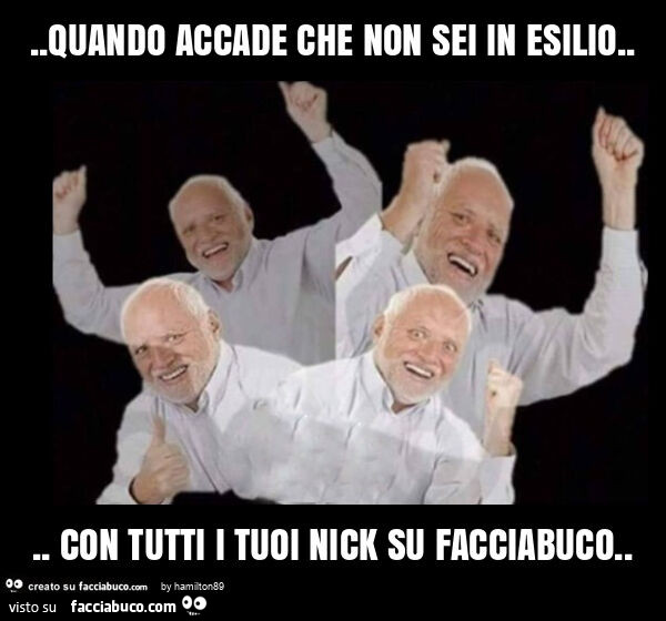 Quando accade che non sei in esilio… con tutti i tuoi nick su facciabuco