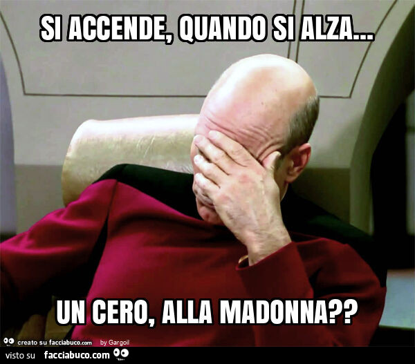 Si accende, quando si alza… un cero, alla madonna?