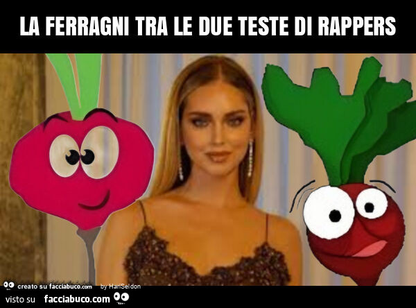 La ferragni tra le due teste di rappers