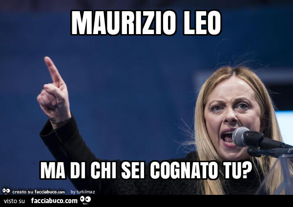 Maurizio leo ma di chi sei cognato tu?