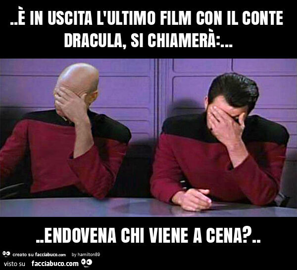 È in uscita l'ultimo film con il conte dracula, si chiamerà: … endovena chi viene a cena?