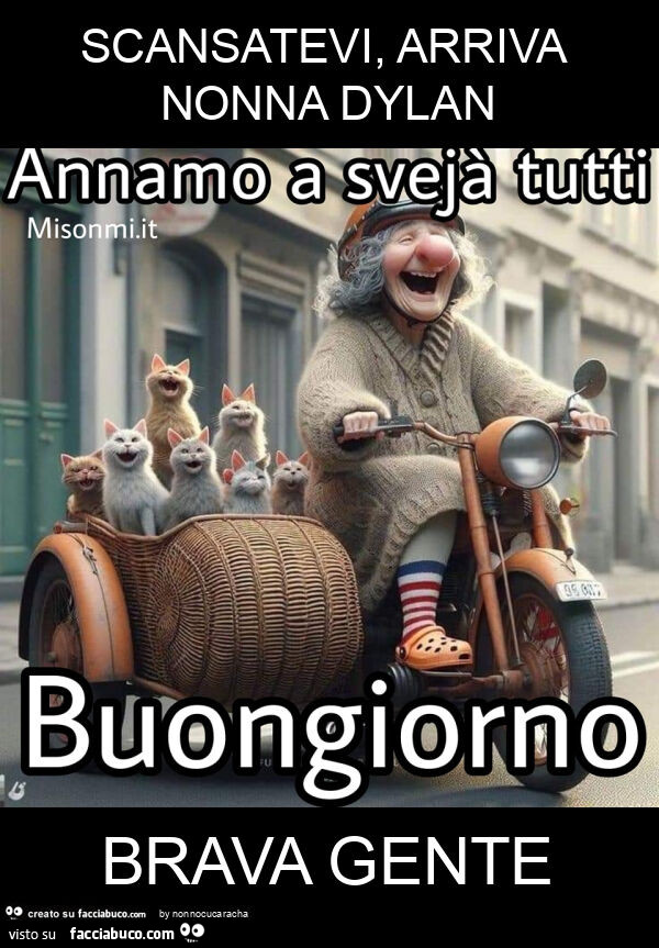 Scansatevi, arriva nonna dylan brava gente