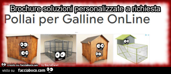 Pollai per Galline OnLine. Brochure soluzioni personalizzate a richiesta